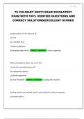 TS CULINARY NOCTI EXAM 2025&vert;LATEST EXAM WITH 100&percnt; VERIFIED QUESTIONS AND CORRECT SOLUTIONS&vert;EXCELLENT SCORES