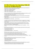 SC MLO Practice Test Questions With All Correct & Verified Answers