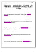 GEORGIA 8TH GRADE HISTORY EXAM 2025 &vert; ALL QUESTIONS AND CORRECT ANSWERS&vert;EXCELLENT SCORES