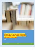 CHA LEVEL 3 &ndash; ADVANCED CLINICAL ASSESSMENT QUESTIONS WITH 100&percnt; ACCURATE ANSWERS