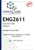 ENG2611 Assignment 2 &lpar;ANSWERS&rpar; 2025 - DISTINCTION GUARANTEED