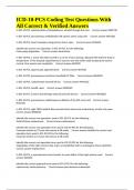 ICD-10-PCS Coding Test Questions With All Correct & Verified Answers