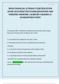 WISE FINANCIAL LITERACY CERTIFICATION EXAM 2025&vert;PRACTICE EXAM QUESTIONS AND VERIFIED ANSWERS &vert; ALREADY GRADED A&plus; GUARANTEED PASS&excl;&excl;
