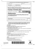 Pearson Edexcel International Advanced Level 15 October 2024 Paper 1