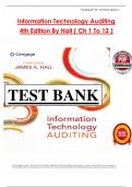 Information Technology Auditing 4th Edition by James A&period; Hall Test Bank &ndash; Comprehensive Review and Practice Questions