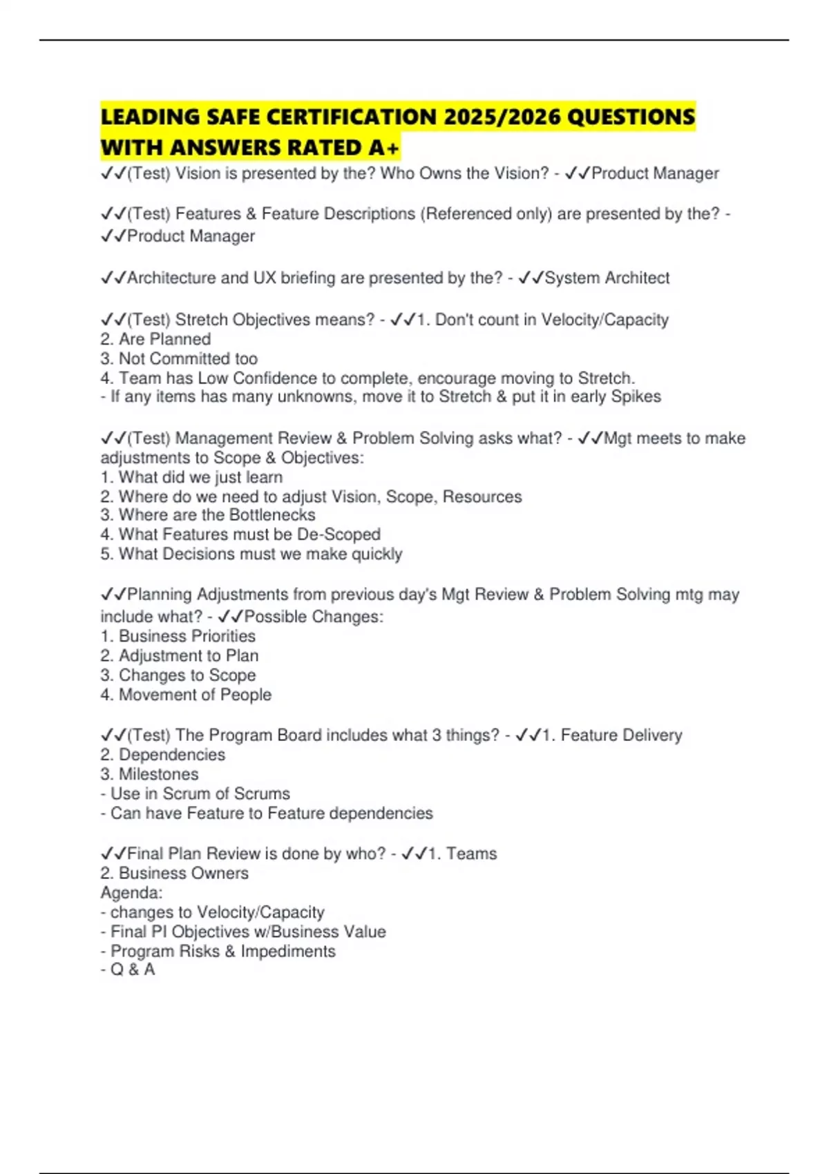 LEADING SAFE CERTIFICATION 2025/2026 QUESTIONS WITH ANSWERS RATED A+ ...