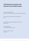 COPR Review Exam Questions with Reviewed Correct Detailed Answers