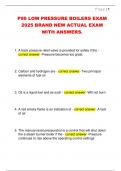P99 LOW PRESSURE BOILERS EXAM  2025 BRAND NEW ACTUAL EXAM  WITH ANSWERS&period;