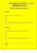  WA SURPLUS LINES BROKER EXAM QUESTIONS AND ANSWERS 2025