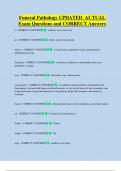 Funeral Pathology UPDATED  ACTUAL  Exam Questions and CORRECT Answers