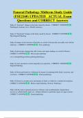 Funeral Pathology Midterm Study Guide  &lpar;FSE2160&rpar; UPDATED   ACTUAL Exam  Questions and CORRECT Answers 