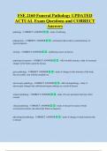 FSE 2160 Funeral Pathology UPDATED   ACTUAL Exam Questions and CORRECT  Answers 