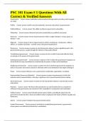 PSC 101 Exam &num; 1 Questions With All Correct & Verified Answers