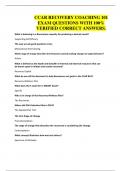 CCAR RECOVERY COACHING 101 EXAM QUESTIONS WITH 100&percnt; VERIFIED CORRECT ANSWERS&period;