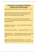 Introduction to Groundwater Monitoring &ndash; Verified Exam Questions and Answers