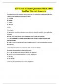 CIP Level 1 Exam Questions With 100&percnt; Verified Correct Answers