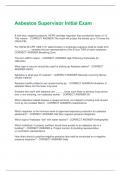 Asbestos Supervisor Initial Exam &vert; Questions and Answers &vert; 2025 New Version &vert; 100&percnt; Correct