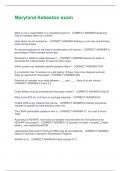 Maryland Asbestos exam  &vert; Questions and Answers &vert; 2025 Revised Update &vert; 100&percnt; Correct