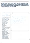 RN MATERNITY TEST BANK EXAM 1 LATEST VERSION WITH  COMPLETE QUESTIONS AND CORRECT DETAILED ANSWERS  ACTUAL EXAM WITH VERIFIED ANSWERS &vert; ALREADY GRADED  A&plus; ASSURED PASS BRAND NEW