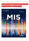 TEST BANK For Management Information Systems&comma; 10th Edition by Hossein Bidgoli&comma; Chapters 1 - 14 complete newest version updated 2025
