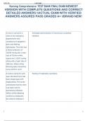 Nursing Comprehensive TEST BANK FINAL EXAM NEWEST  VERSION WITH COMPLETE QUESTIONS AND CORRECT  DETAILED ANSWERS ACTUAL EXAM WITH VERIFIED  ANSWERS ASSURED PASS GRADED A&plus; BRAND NEW&excl;