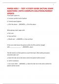 NURSE AIDE 1 - TEST 4 STUDY GUIDE &vert;ACTUAL EXAM QUESTIONS &vert; WITH COMPLETE SOLUTIONS&sol;NEWEST UPDATE