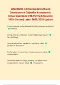 WGU D202 OA&colon; Human Growth and Development Objective Assessment &vert; Actual Questions with Verified Answers &vert; 100&percnt; Correct&vert; Latest 2025&sol;2026 Update&period;