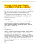 EPIC CLN 251&sol;252 SAMPLE EXAM CORRECT QUESTIONS & ANSWERS