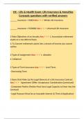 CIC - Life & Health Exam&colon; Life Insurance & Annuities Concepts questions with verified answers