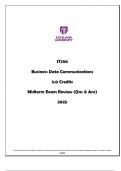 IT250 Business Data Communications Midterm Exam Review 2025 &lpar;Qns & Ans