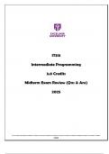 IT313 Intermediate Programming Midterm Exam Review 2025 &lpar;Qns & Ans&rpar;