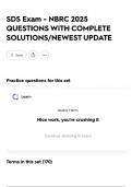 SDS Exam - NBRC 2025 QUESTIONS WITH COMPLETE SOLUTIONS&sol;NEWEST UPDATE