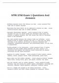 NTRI 3750 Exam 1 Questions And Answers