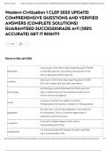 Western Civilization 1 CLEP 2025 UPDATE&vert; COMPREHENSIVE QUESTIONS AND VERIFIED ANSWERS &lpar;COMPLETE SOLUTIONS&rpar; GUARANTEED SUCCESS&vert;GRADE A&plus;&excl;&excl; &lpar;100&percnt; ACCURATE&rpar; GET IT RIGHT&excl;&excl;