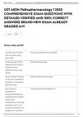 UST ABSN Pathopharmacology 1 2025 COMPREHENSIVE EXAM QUESTIONS WITH DETAILED VERIFIED AND 100&percnt; CORRECT ANSWERS BRAND NEW EXAM ALREADY GRADED A&plus;&excl;&excl;