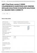 A&P 1 Final Exam version 2 &lpar;2025&rpar; COMPREHENSIVE QUESTIONS AND VERIFIED DETAILED SOLUTIONS &vert;COMPLETE SOLUTIONS &vert;A&plus; GRADED &vert;100&percnt; CORRECT&excl;&excl;