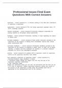  Professional Issues Final Exam Questions With Correct Answers
