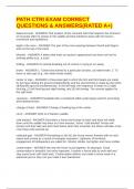 PATH CTRI EXAM CORRECT QUESTIONS & ANSWERS&lpar;RATED A&plus;&rpar;