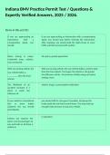 Indiana BMV Practice Permit Test &sol; Questions & Expertly Verified Answers&comma; 2025 &sol; 2026&period;