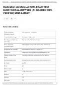 Medication aid state ACTUAL EXAM TEST QUESTIONS & ANSWERS &lpar;A&plus; GRADED 100&percnt; VERIFIED&rpar; 2025 LATEST&excl;