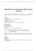 NUR 426 Exam 3 Questions With Correct Answers