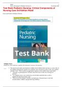 Test Bank &ndash; Pediatric Nursing&colon; Critical Components of Nursing Care&comma; 3rd Edition by Rudd &ndash; complete exam questions with answers