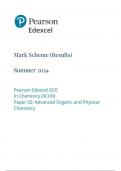 PEARSON EDEXCEL A LEVEL CHEMISTRY PAPER 2 JUNE 2024 FINAL MARK SCHEME