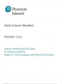 PEARSON EDEXCEL AS LEVEL CHEMISTRY PAPER 1 JUNE 2024 FINAL MARK SCHEME