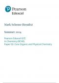 PEARSON EDEXCEL AS LEVEL CHEMISTRY PAPER 2 JUNE 2024 FINAL MARK SCHEME
