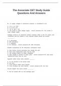 The Associate CET Study Guide Questions And Answers