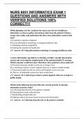 NURS 6051 INFORMATICS EXAM 1 QUESTIONS AND ANSWERS WITH VERIFIED SOLUTIONS 100&percnt; CORRECT&excl;&excl;&excl;