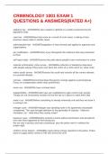 CRIMINOLOGY 1001 EXAM 1 QUESTIONS & ANSWERS&lpar;RATED A&plus;&rpar;