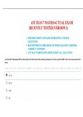ATI TEAS 7 Math Predictor&colon; Real Exam Questions & Answers &lpar;Numbers&comma; Algebra&comma; Measurement&comma; Data&comma; Unscored Topics NEW&excl;&excl;