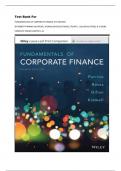 Test Bank For FUNDAMENTALS OF CORPORATE FINANCE 4TH EDITION BY ROBERT PARRINO &lpar;AUTHOR&rpar;&comma; THOMAS BATES &lpar;AUTHOR&rpar;&comma; STUART L&period; GILLAN &lpar;AUTHOR&rpar;&comma; & 1 MORE  COMPLETE FROM CHAPTER 1-21